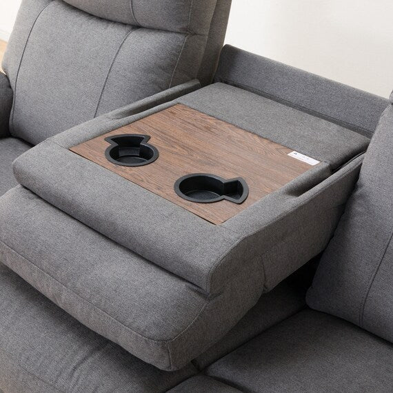 3P ELECTRIC SOFA WITH TABLE GRAZE FABRIC