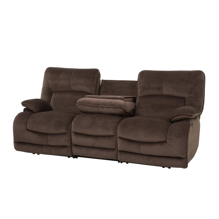 3SEATER ELECTRIC FABRIC SOFA HIT DBR 2CS