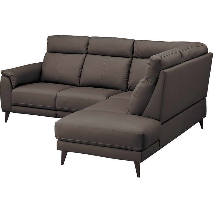 CORNER SOFA LB07 LEATHER LC DBR