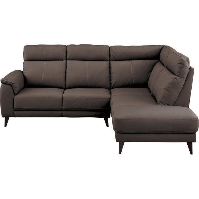 CORNER SOFA LB07 LEATHER LC DBR