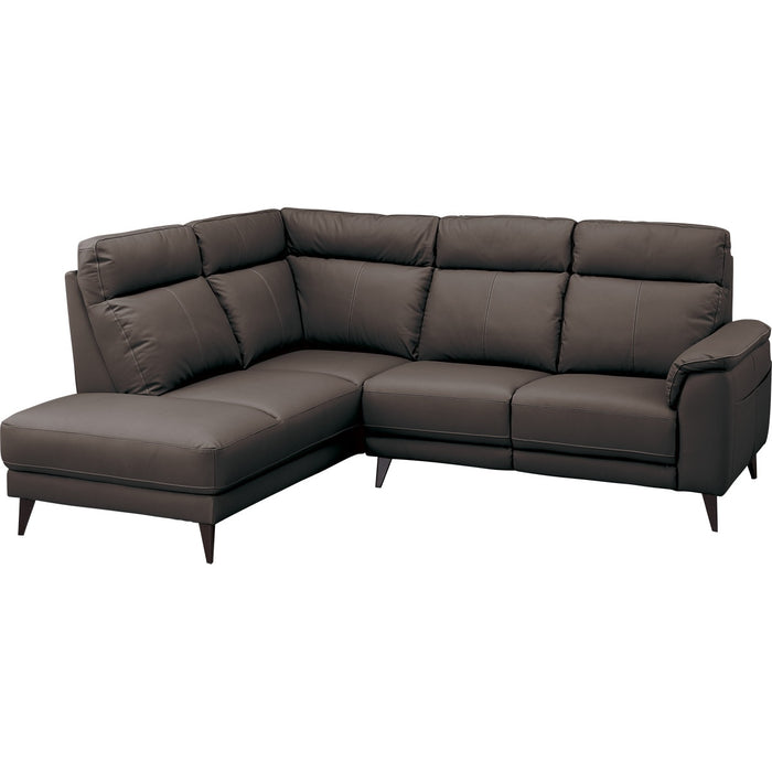 CORNER SOFA LB07 LEATHER RC DBR