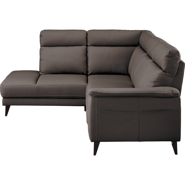 CORNER SOFA LB07 LEATHER RC DBR