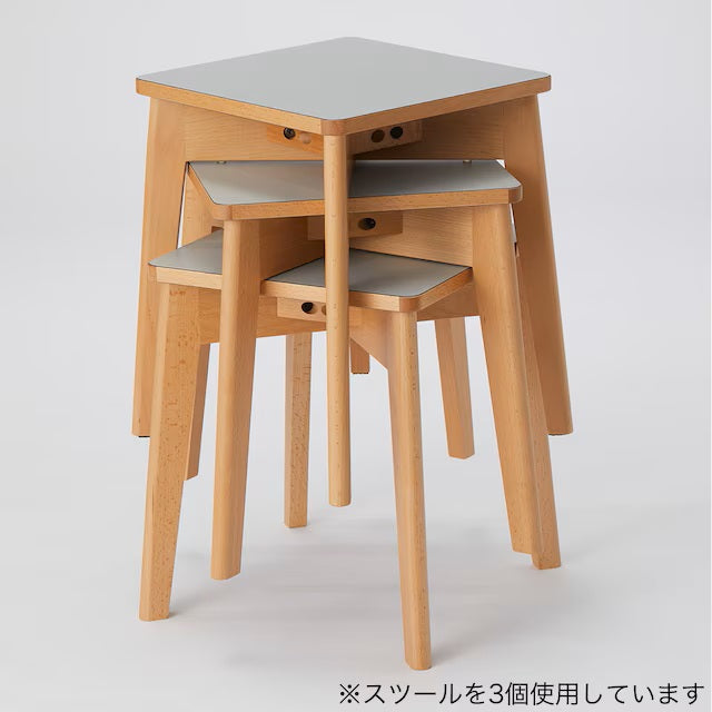 STACKING STOOL BD005 GY/LBR