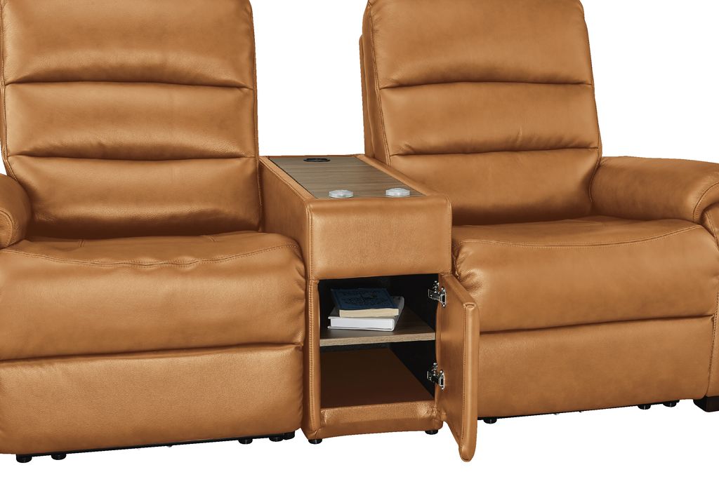 2S SOFA N-BELIEVA CA2-JHN76 TK-LEATHER WITH STORAGE TABLE