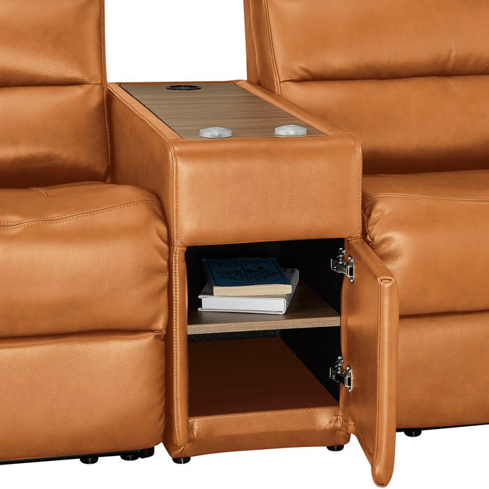 2S SOFA N-BELIEVA CA2-JHN76 TK-LEATHER WITH STORAGE TABLE