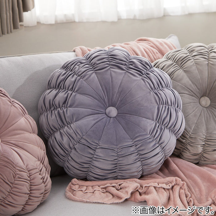 ROUND CUSHION PEONY PU SC024