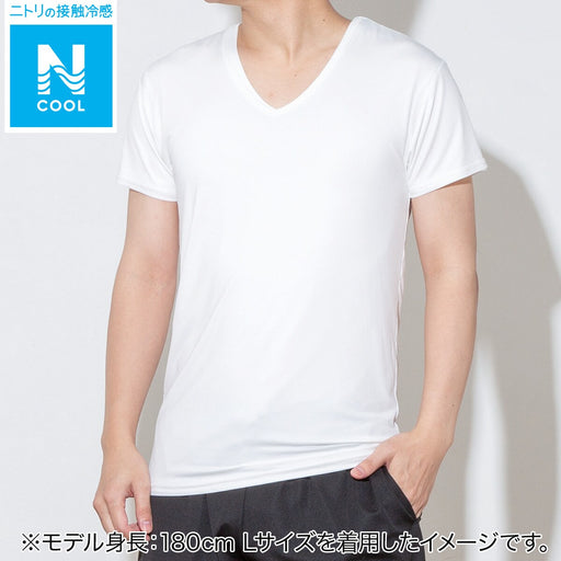 MENS COOL V NECK T SHIRT MESH WH M