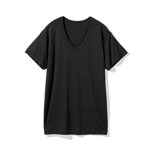 MENS COOL V NECK T SHIRT MESH BK M