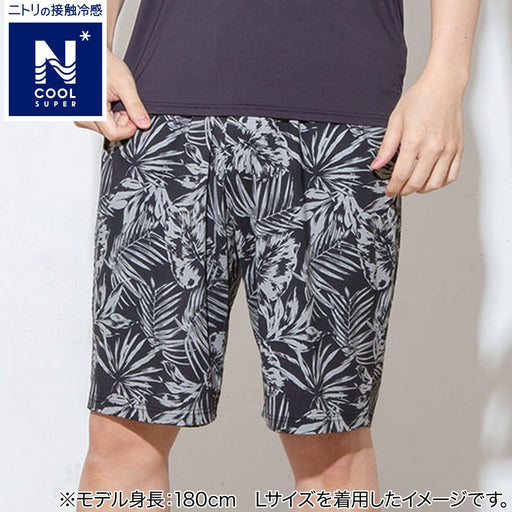 MENS SUPER COOL KNEE LENGTH ROOM PANTS LEAF BK LL