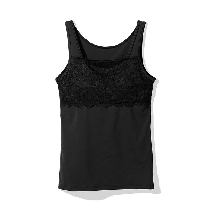 WOMENS SUPERCOOL TANK TOP WITH BUILT IN CUP LACE BKM