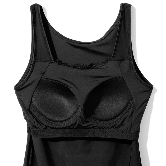 WOMENS SUPERCOOL TANK TOP WITH BUILT IN CUP LACE BKM