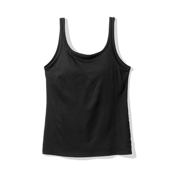 WOMENS SUPERCOOL RIBBED TANK TOP WITH BUILT IN CUP BKM