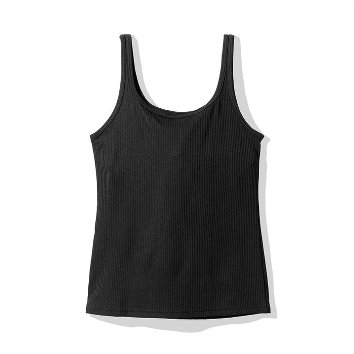 WOMENS SUPERCOOL RIBBED TANK TOP WITH BUILT IN CUP BKM