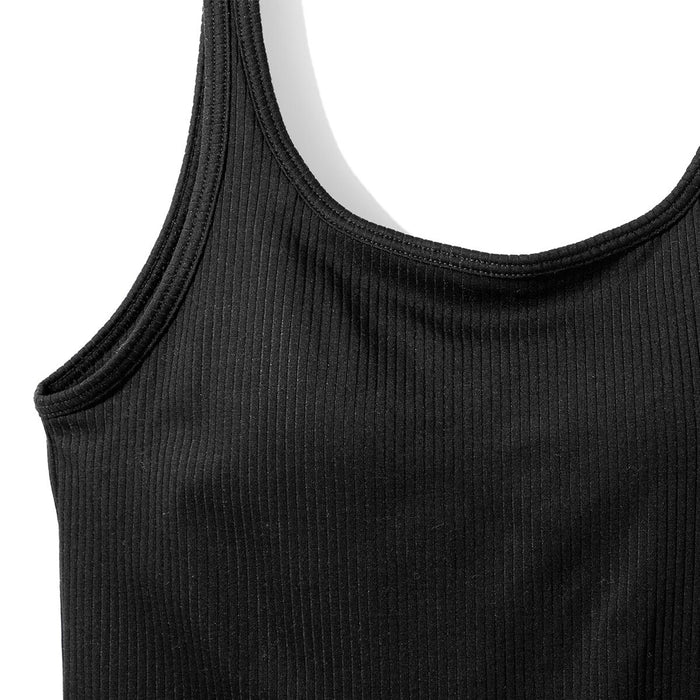 WOMENS SUPERCOOL RIBBED TANK TOP WITH BUILT IN CUP BKM