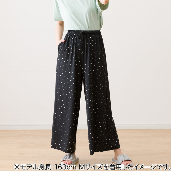 WOMENS COOL LONG LENGTH ROOM PANTS DOT PATTERN M