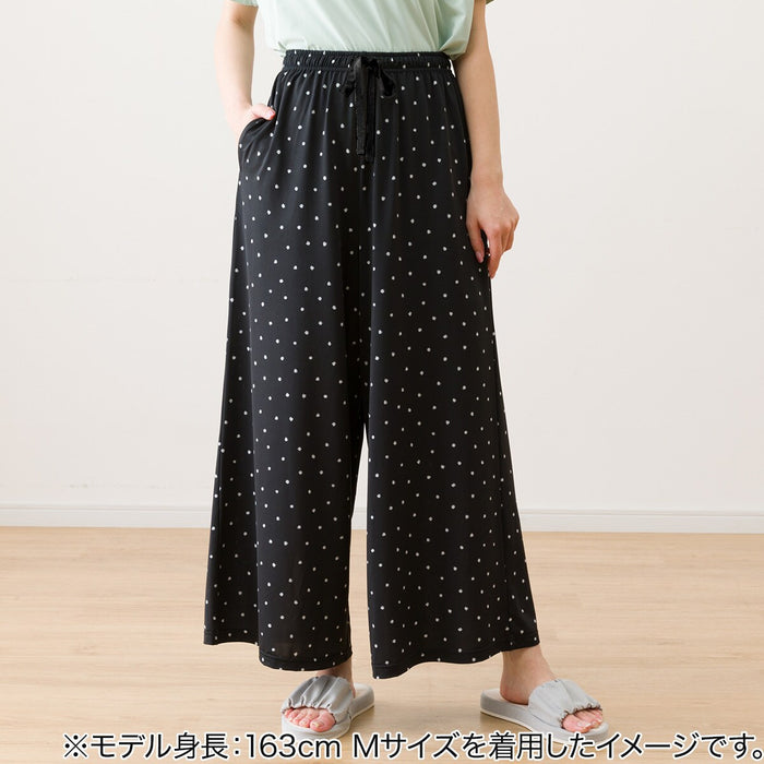 WOMENS COOL LONG LENGTH ROOM PANTS DOT PATTERN M