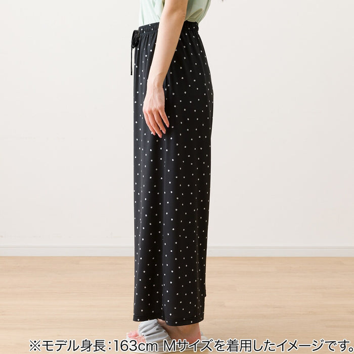 WOMENS COOL LONG LENGTH ROOM PANTS DOT PATTERN M