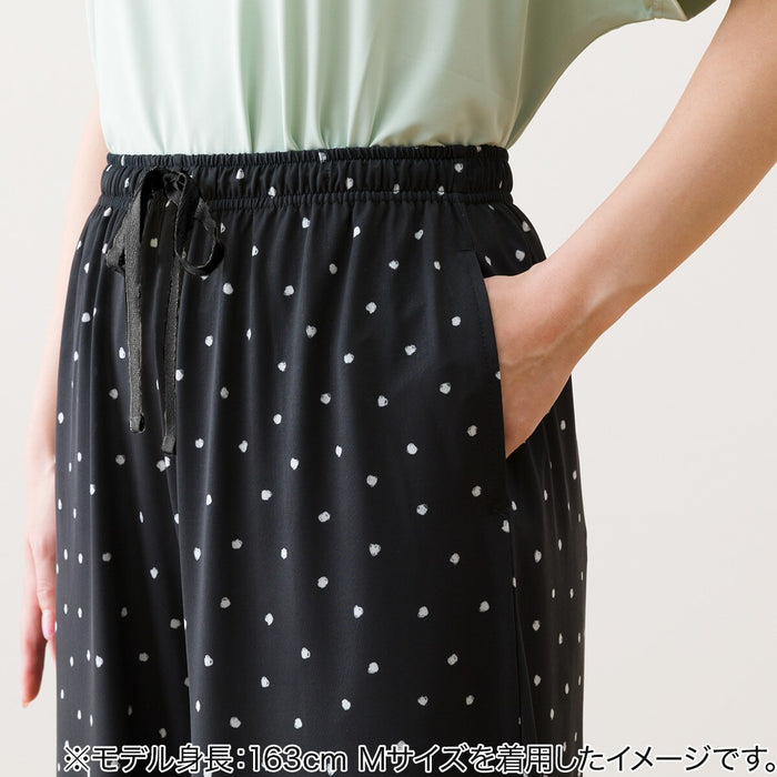 WOMENS COOL LONG LENGTH ROOM PANTS DOT PATTERN M