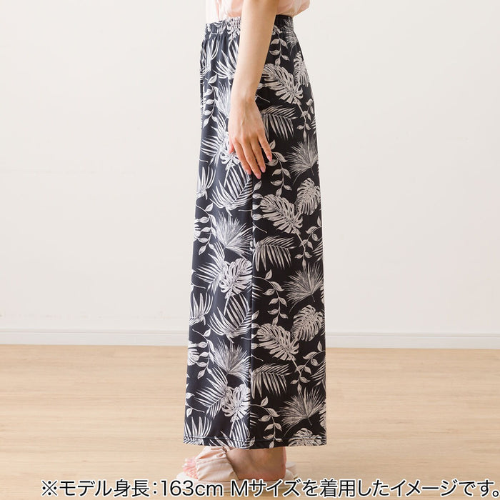 WOMENS COOL LONG LENGTH ROOM PANTS LEAF PATTERN L