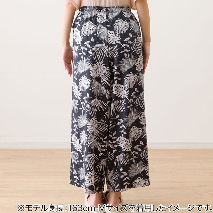 WOMENS COOL LONG LENGTH ROOM PANTS LEAF PATTERN L