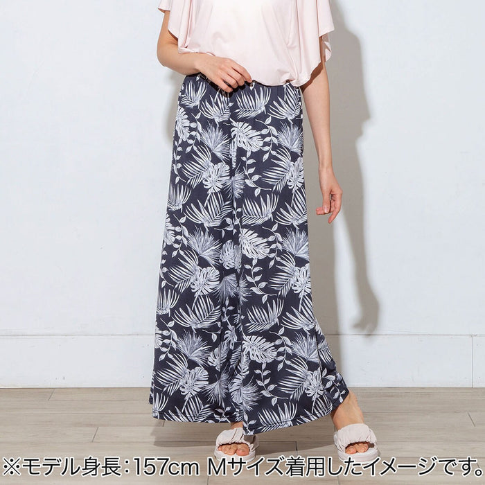 WOMENS COOL LONG LENGTH ROOM PANTS LEAF PATTERN L