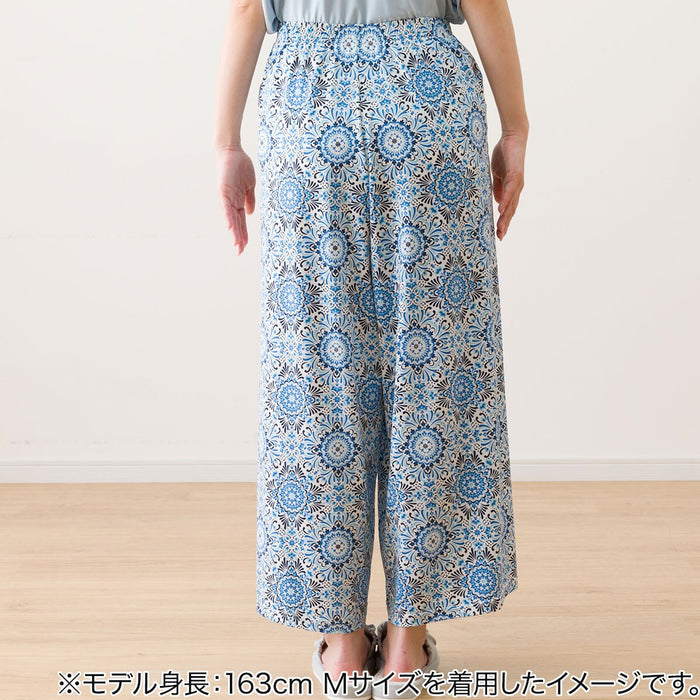 WOMENS COOL LONG LENGTH ROOM PANTS TILE PATTERN L