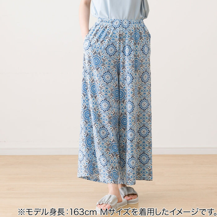 WOMENS COOL LONG LENGTH ROOM PANTS TILE PATTERN LL