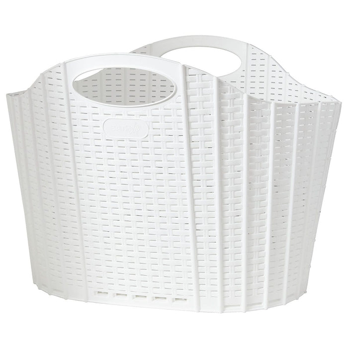 FOLDING RATTAN BASKET WH