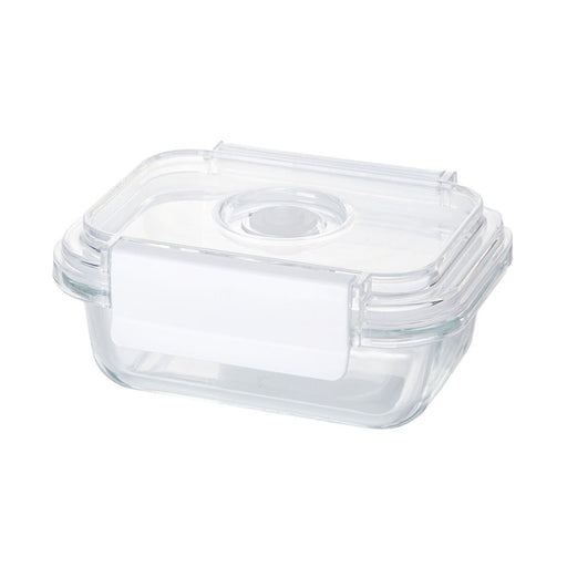 HEAT RESISTANT GLASS VACUUM STORAGE CONTAINER 370ML RECTANGULAR