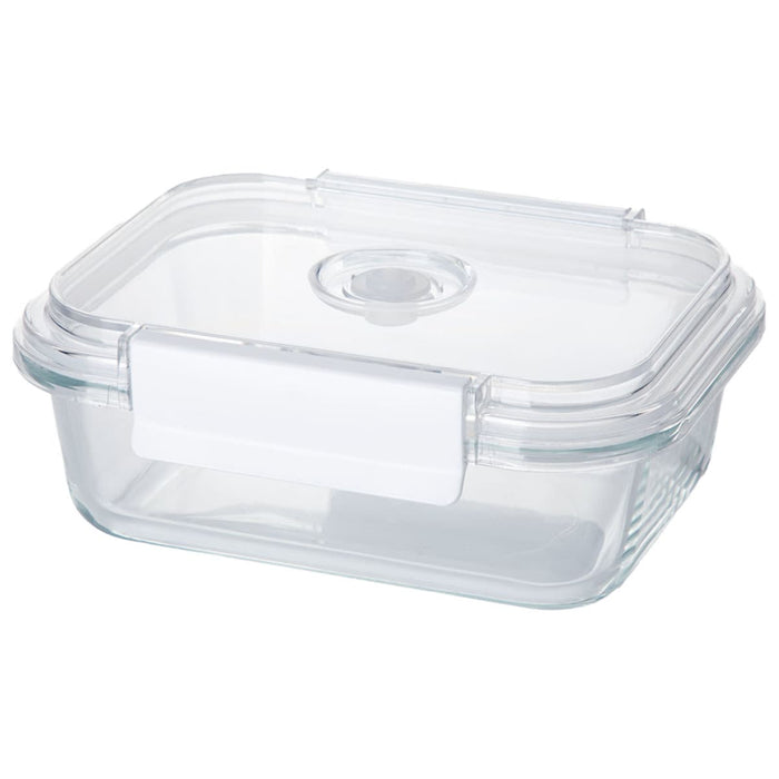 HEAT RESISTANT GLASS VACUUM STORAGE CONTAINER1040ML RECTANGULAR