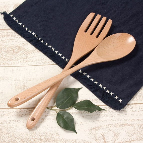 WOODEN SALAD SERVER 2P WP13-56N